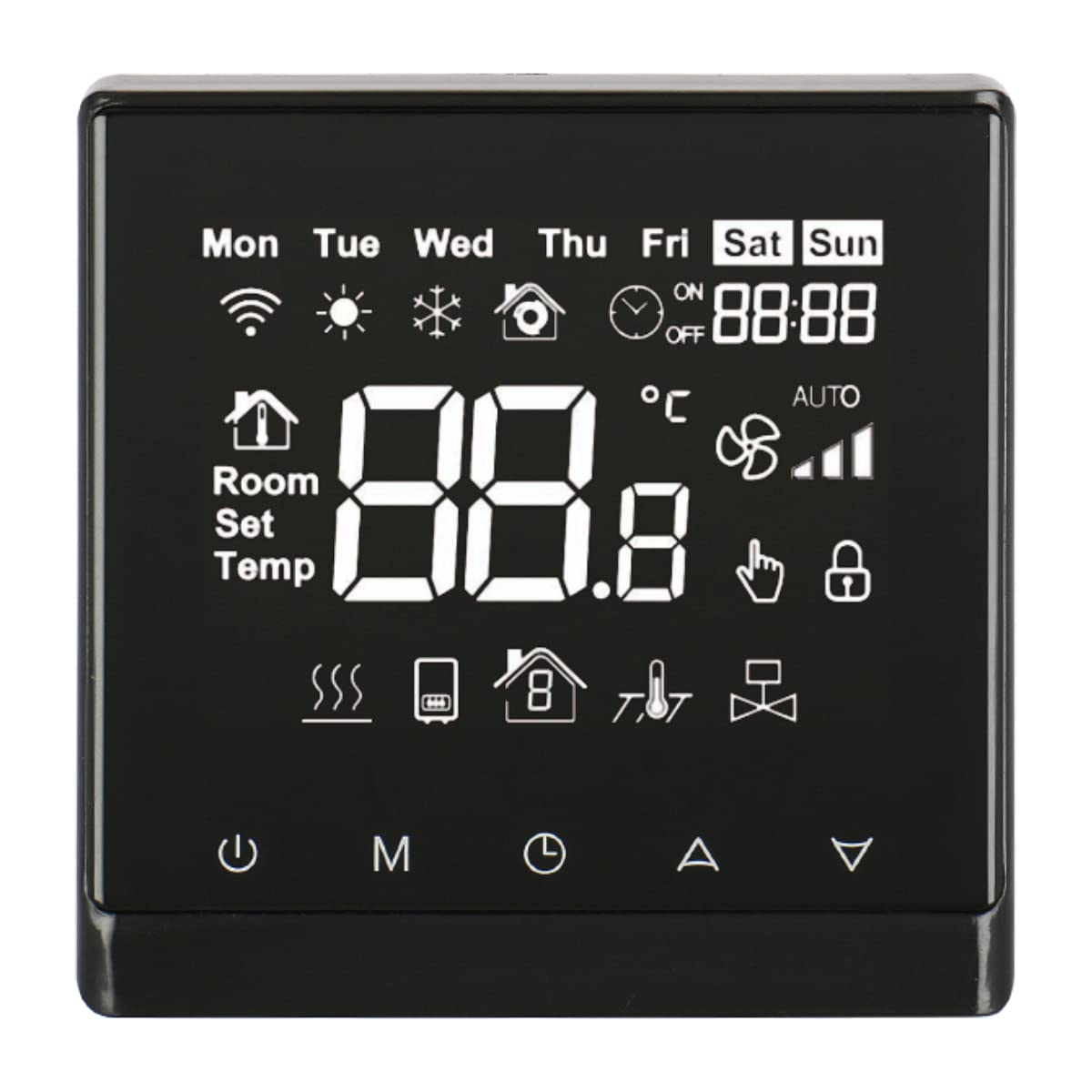 Baomain LCD Digitaler programmierbarer Thermostat AC110-120 V DK-506 3 Ampere Funktioniert für Fußbodentemperaturregler Schwarz