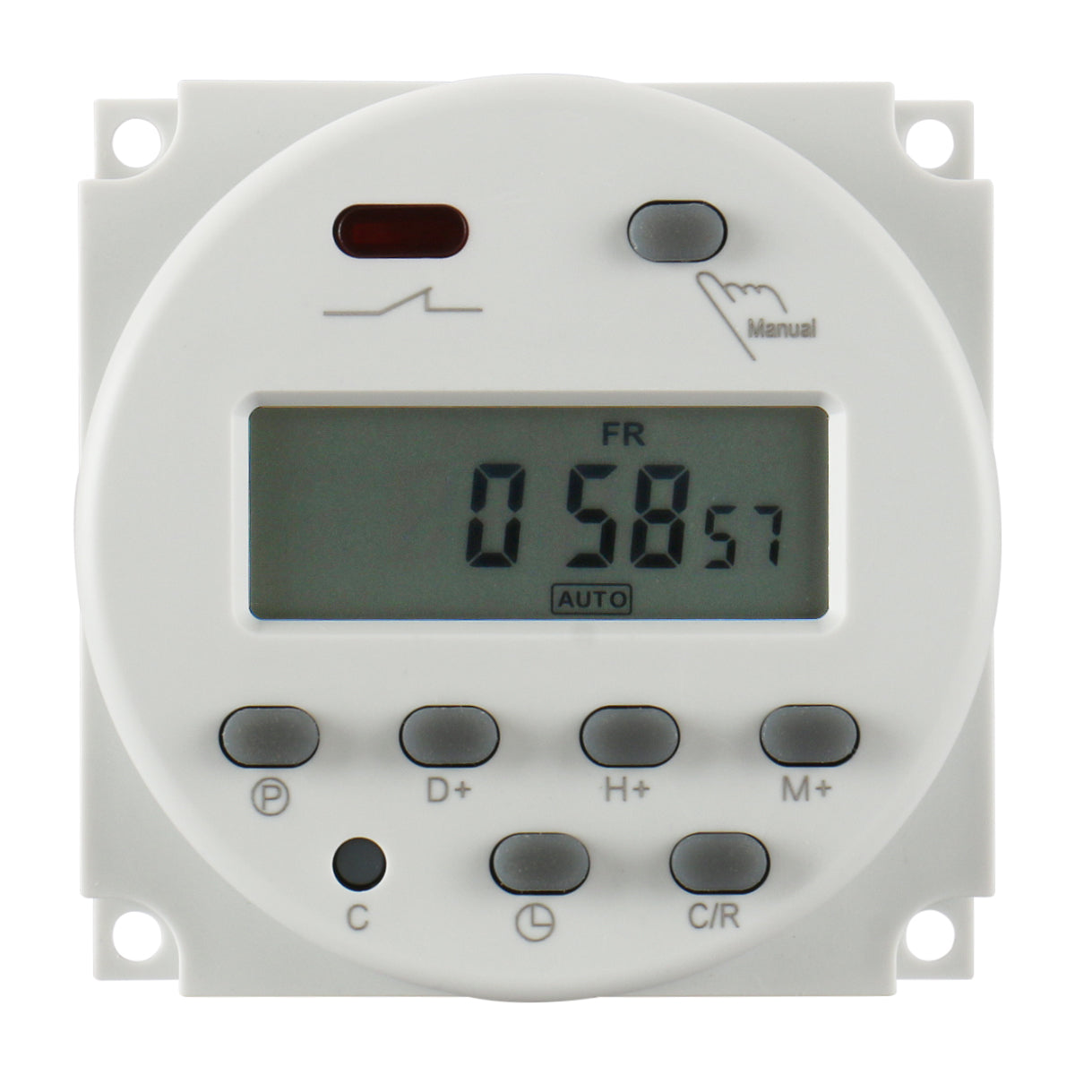 Baomain Digital Programmable Timer CN101A, Digital LCD, 12 V / 24 V / 110 V / 220 V 16 A, SPST, 17-Time Daily/Weekly Programs - BAOMAIN