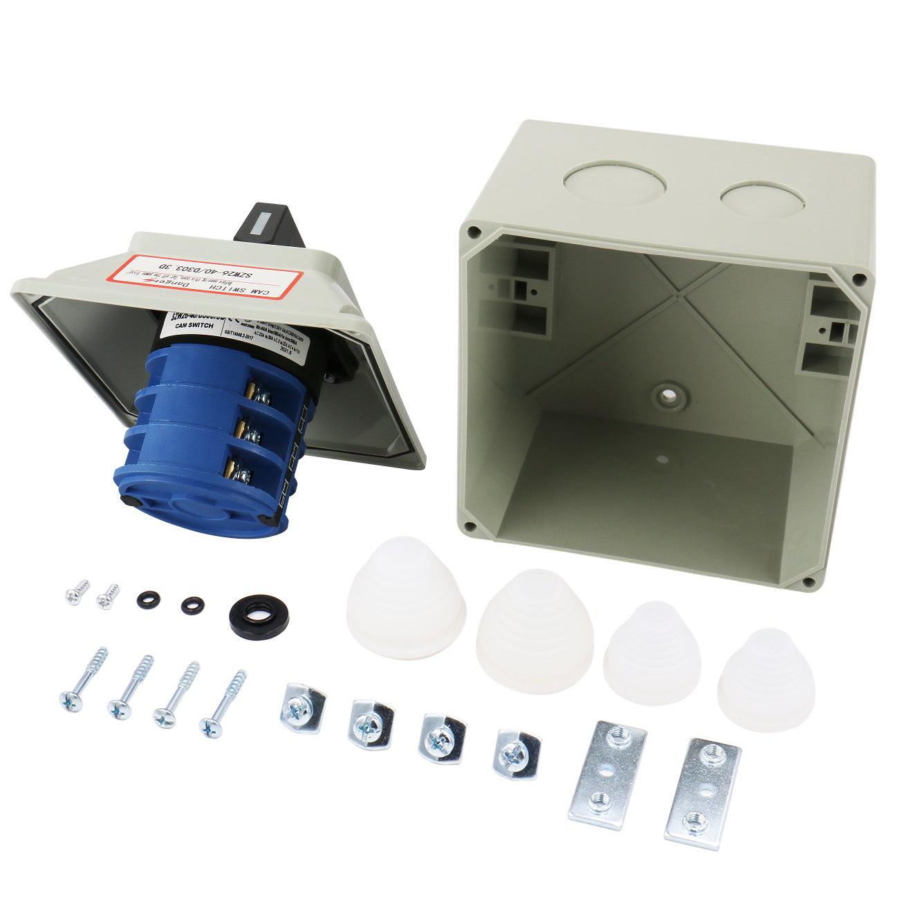 Baomain Universal-Drehumschalter SZW26-40/D303.3D mit Hauptschalter Außenbox 660 V 40 A 12 Positionen 3 Phasen