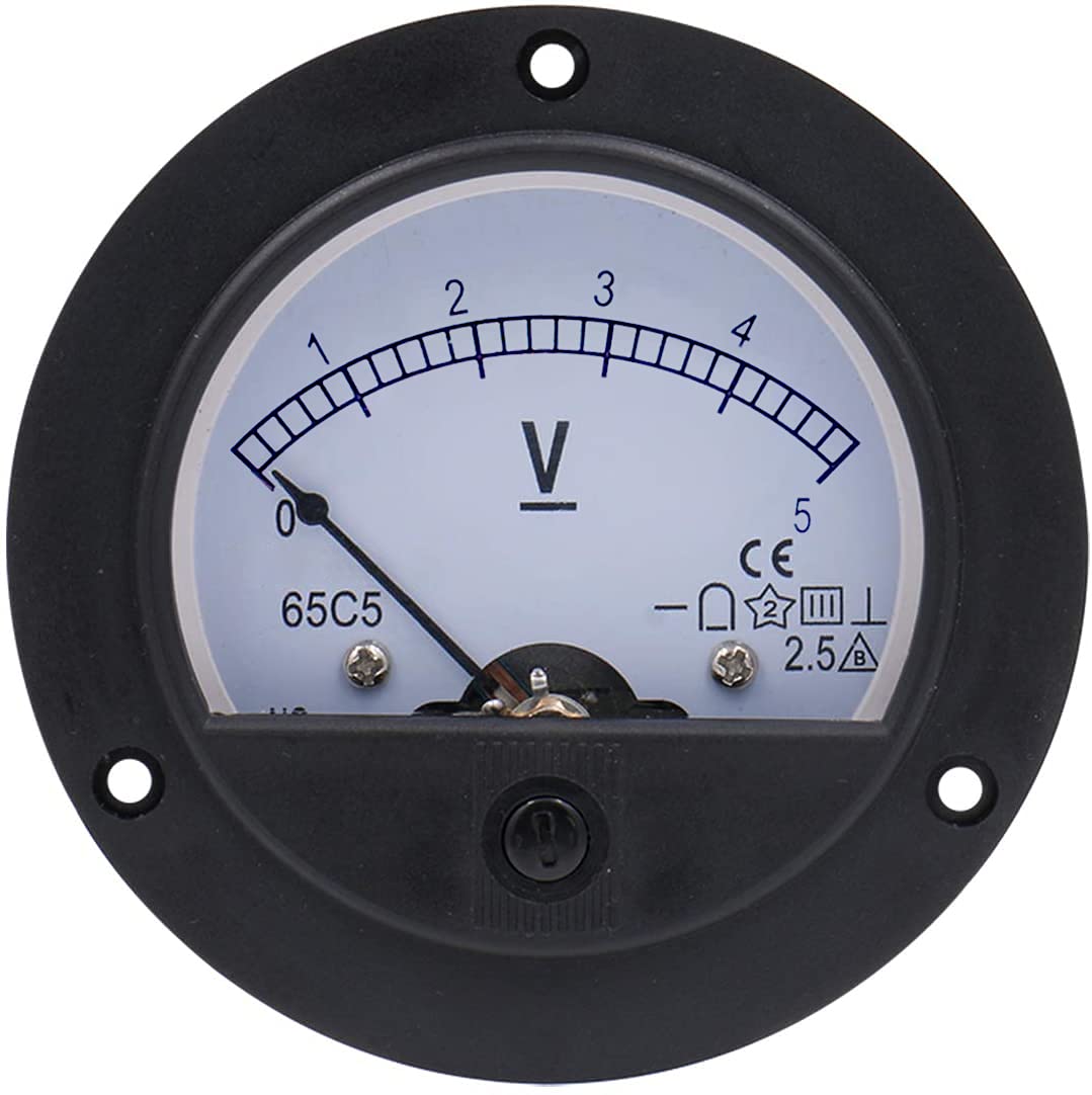 Baomain 65C5  DC 0-5 V Analogue Panel Meter Volt Voltage Gauge Analog Voltmeter