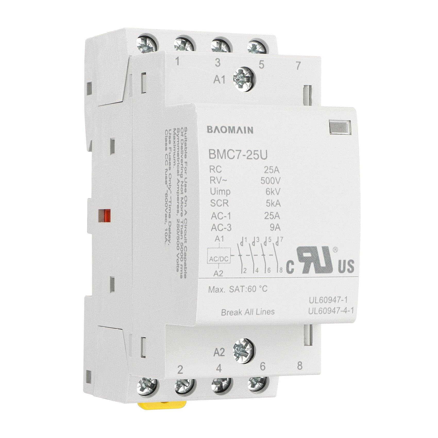 BMC7-25U contactor for electrical control, 25A, 500V, suitable for industrial and commercial applications, motor control, and automation.