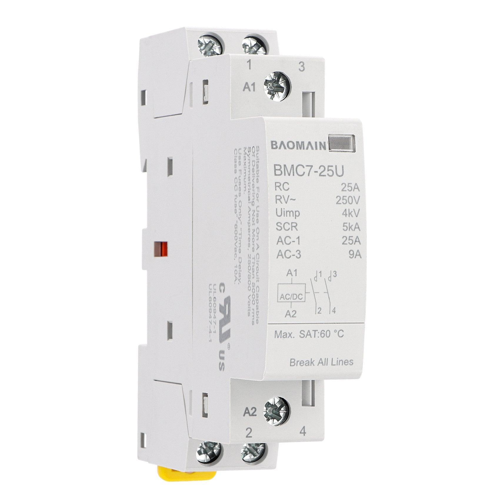 BMC7-25U contactor for reliable electrical switching, 25A, 250V, suitable for industrial and commercial motor control and automation systems