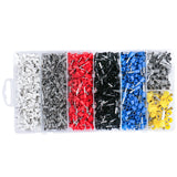 Baomain 1900pcs Wire Copper Crimp Connector Kit AWG 22/20/18/16/14/12/10 Assorted Insulated Ferrule Pin Cord End Terminal Set White Gray Red Black Blue Gray Yellow