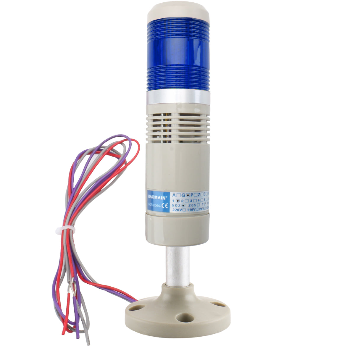 Signal Light Column LED Alarm Round Tower Indicator Continuous buzzer ...