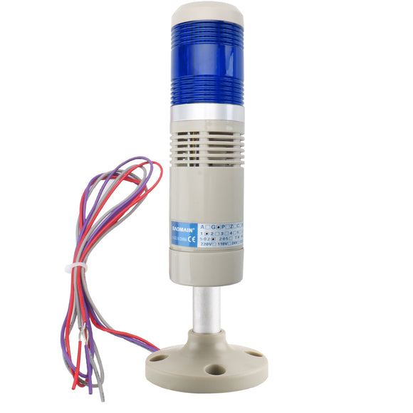 Baomain Industrial Signal Light Continuous Buzzer Warning Light, LGP-502TJ Blue Column LED Tower Light