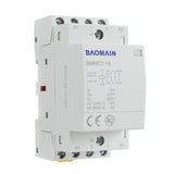 Baomain Hum-free DC/AC Modular Contactor 16A 4 Pole 12V/24V/110V/220V Circuit Control 35mm DIN Rail BMHC7-16