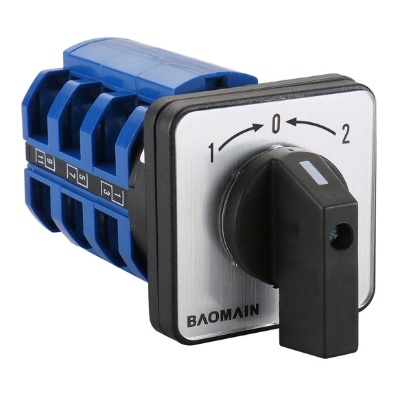 Baomain 63A Momentary Rotary Cam Changeover Selector Switch 660V 3-Pole 3-Position 12 Terminals SZW26-63/B303.3