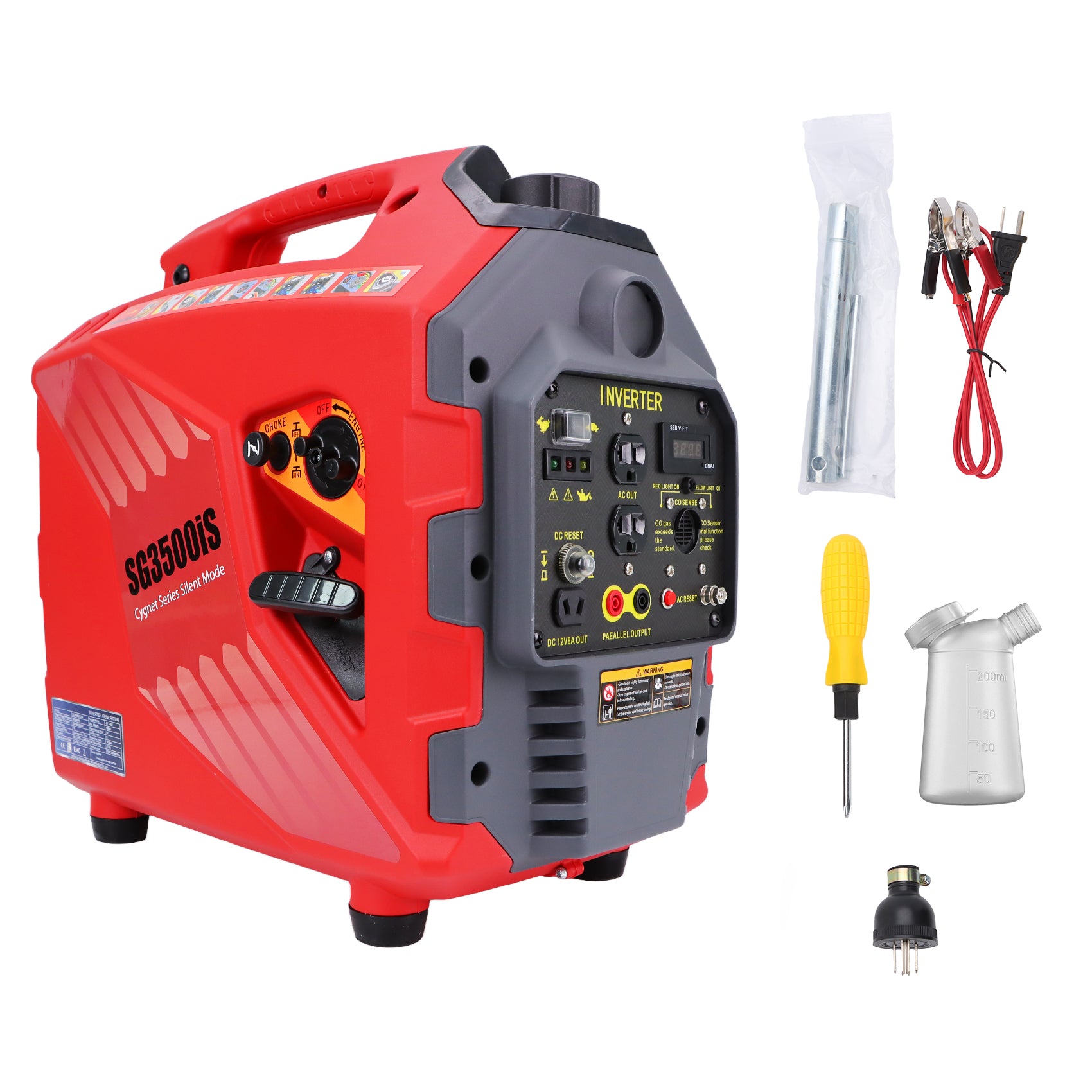 BAOMAIN SG3500iS Portable Inverter Generator, 3000W Rated, Pure Sine Wave, CO Sensor with Auto-Shutoff, Super Quiet 58dB, EPA Compliant, Parallel Capable, 50.7 lbs