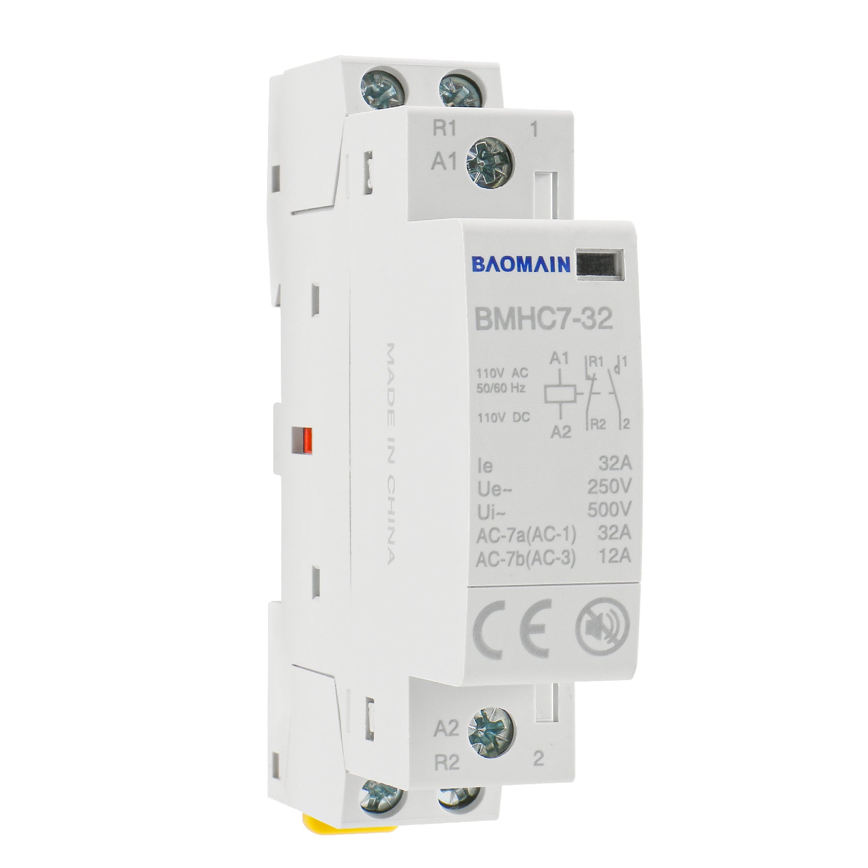 Baomain DC/AC Modular contactor 32A DC/AC12V/24V/110V/220V 2 Pole Circuit Control 35mm DIN Rail BMHC7-32
