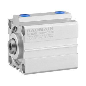Baomain Compact Thin Pneumatic Air Cylinder SDA-40 40mm Bore Double Action PT1/8 Port