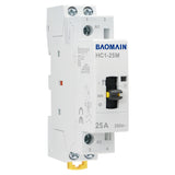 Baomain Manual Household AC Contactor HC1-25M 24V/110V/220VAC 25A 2 Pole 50/60Hz Modular Contactor Circuit Control 35mm DIN Rail