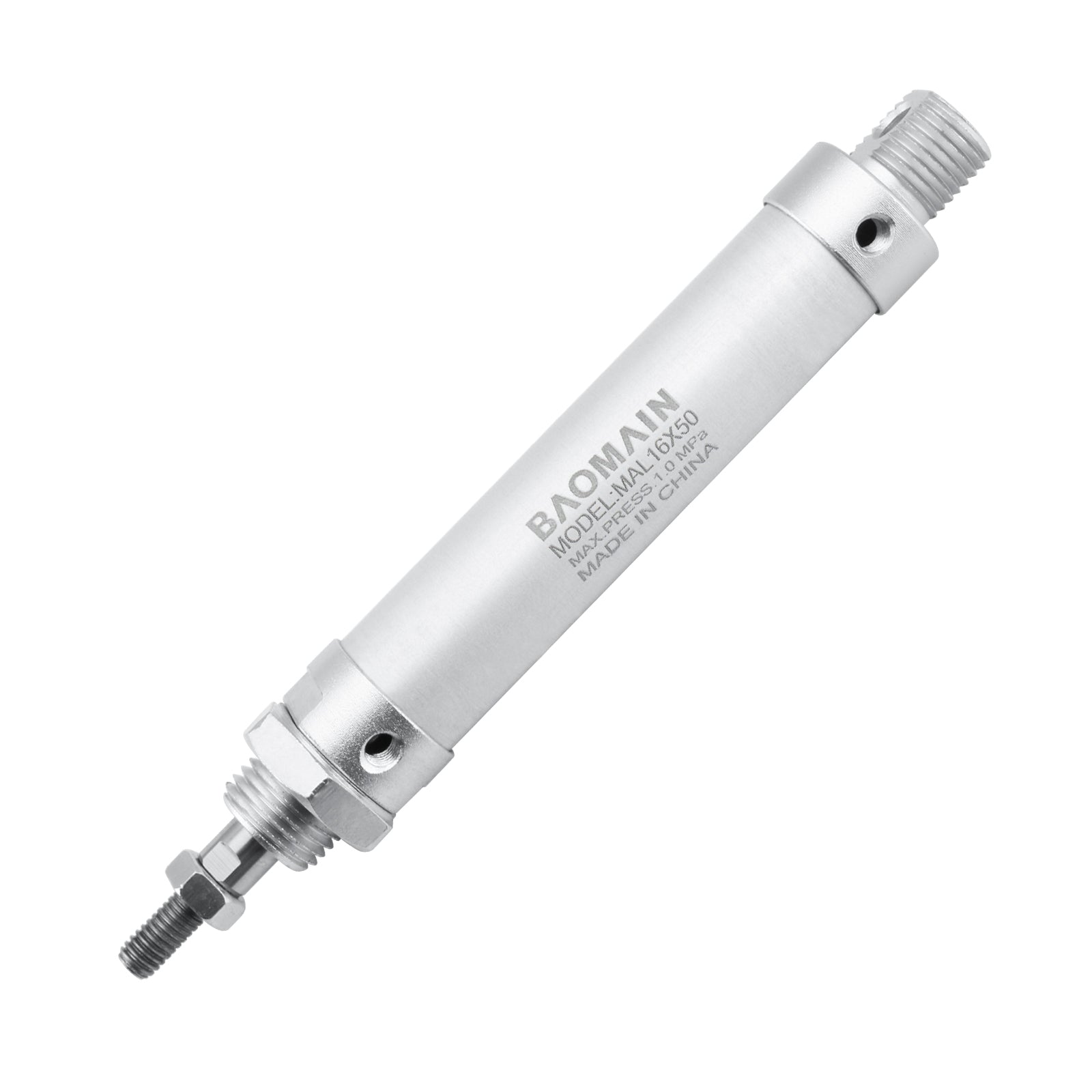 Baomain Mini Pneumatic Air Cylinder MAL 16 (0.63'') , Double-Acting, Single Rod, Aluminum Body for Industrial Automation