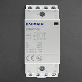 Baomain Hum-free DC/AC Modular Contactor 16A 4 Pole 12V/24V/110V/220V Circuit Control 35mm DIN Rail BMHC7-16