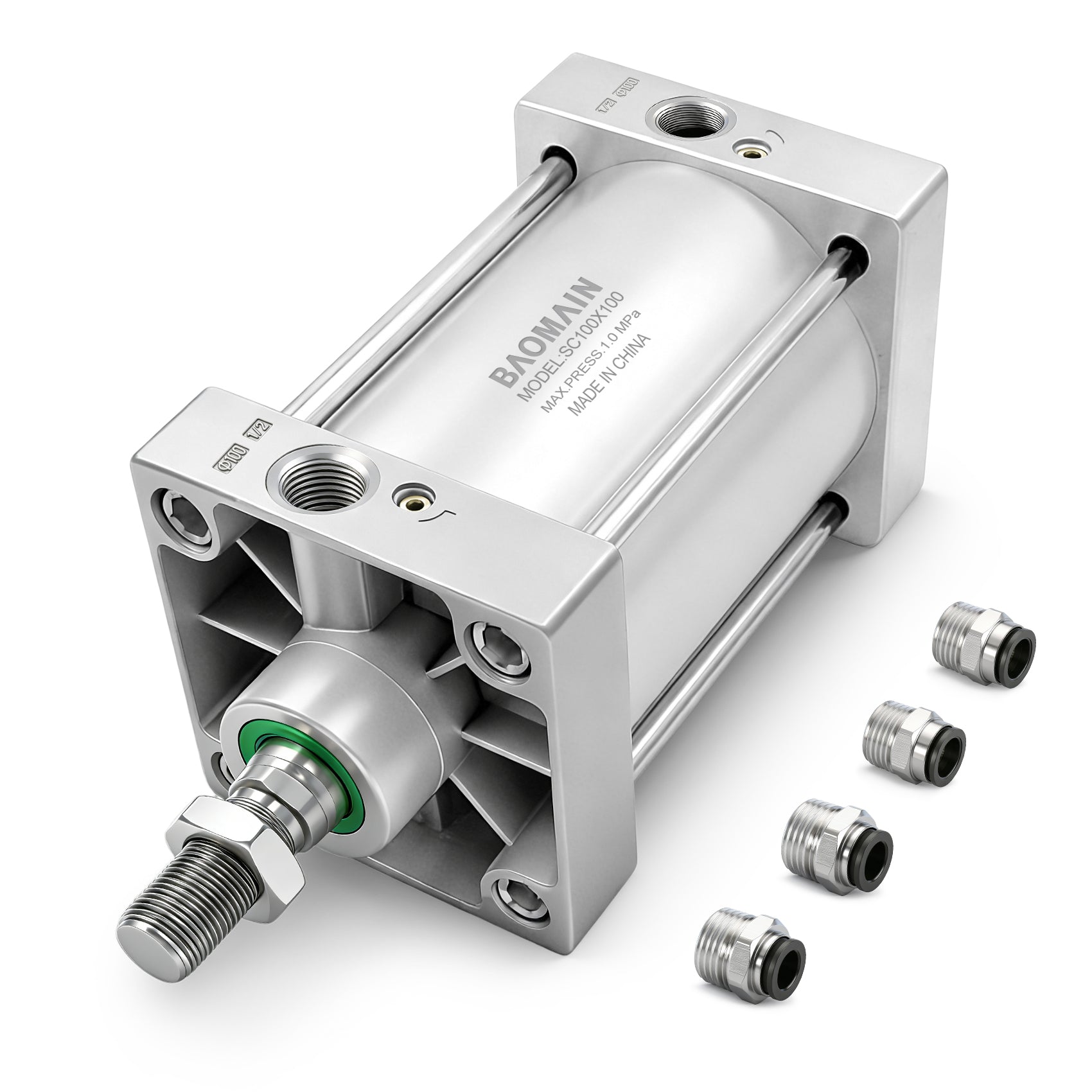 Pneumatic Air Cylinder SC 100 Bore: 4" Series  Port Size: PT1/2 Screwed Piston Rod Dual Action