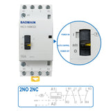 Baomain Manual Household AC Contactor HC1-16M 24V/110V/220VAC 16A 4 Pole 50/60Hz Modular Contactor Circuit Control 35mm DIN Rail