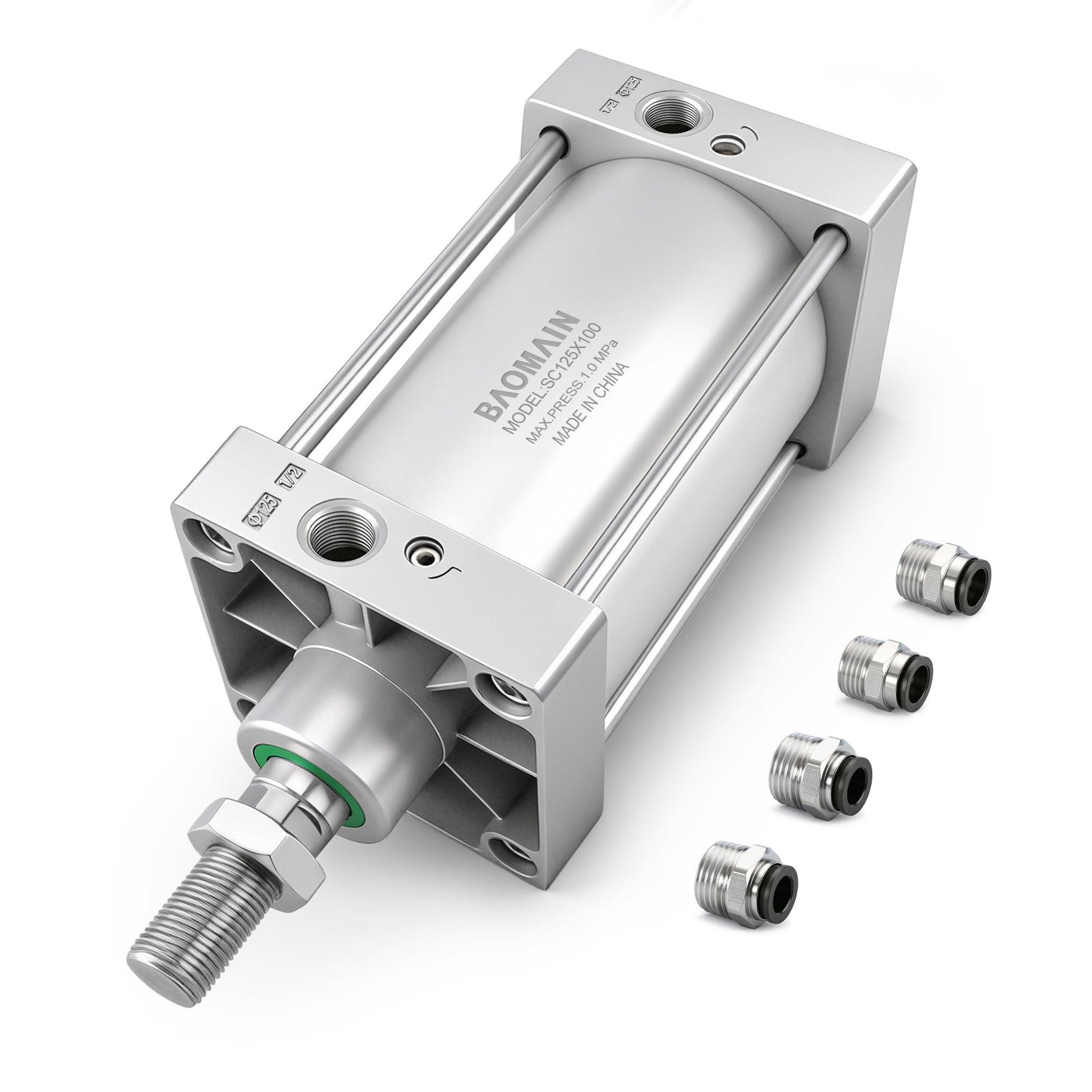 Pneumatic Air Cylinder SC 125,PT1/2; Bore:125mm (5 inch) Screwed Piston Rod Dual Action