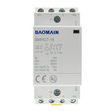 Baomain Hum-free DC/AC Modular Contactor 16A 4 Pole 12V/24V/110V/220V Circuit Control 35mm DIN Rail BMHC7-16