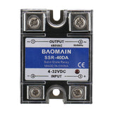 Baomain Solid State Relay SSR-40DA Metal Base 40A DC To AC Input DC 4-32VDC To Output AC 24-480V