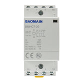 Baomain Hum-free DC/AC Modular Contactor 20A 2 Pole 12V/24V/110V/220V Circuit Control 35mm DIN Rail BMHC7-20