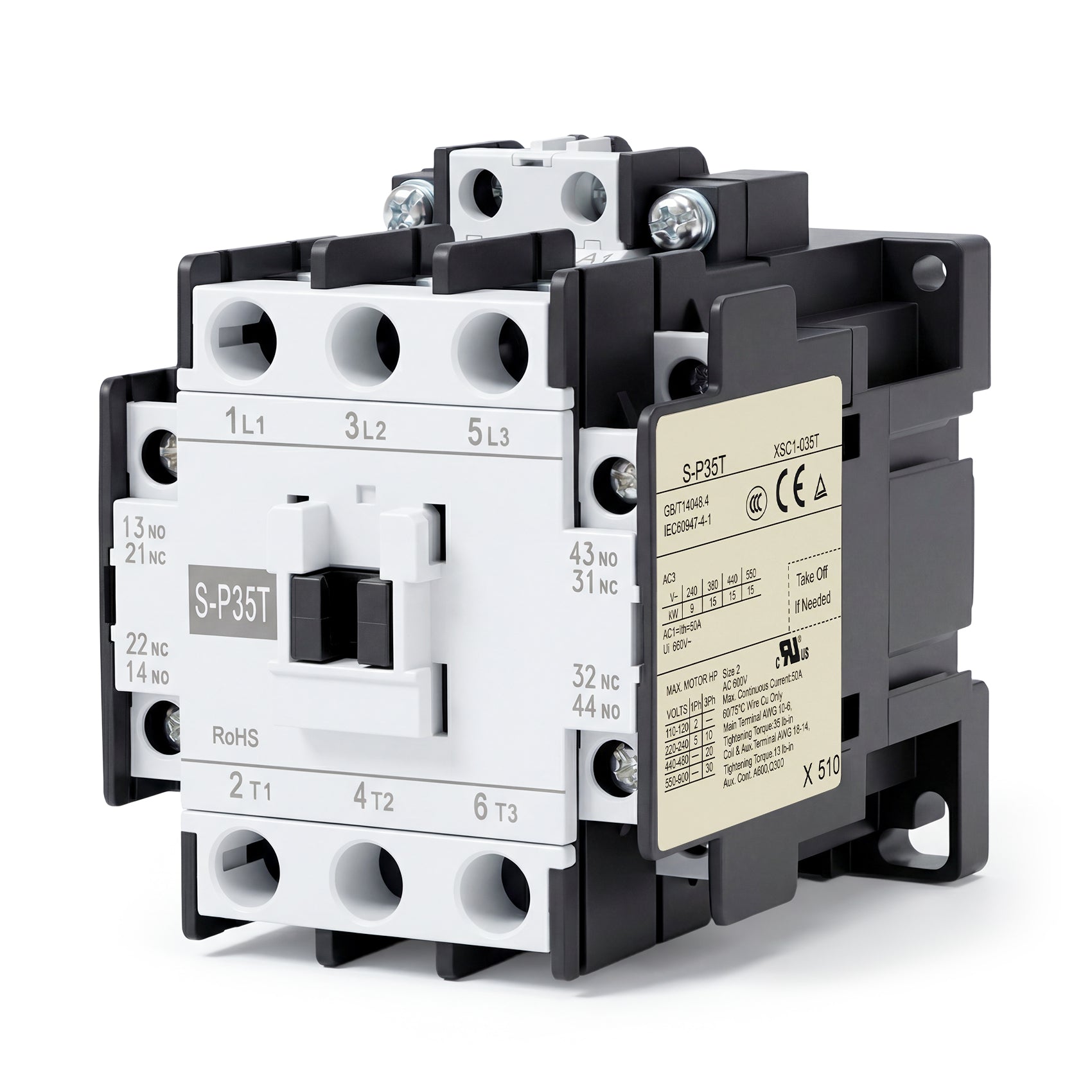 Baomain Shihlin AC Contactor S-P35T 110V/220V 50/60Hz Thermal Overload Relay CE UL & CSA listed
