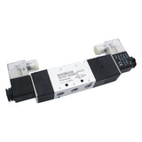 Baomain Pneumatic Solenoid Valve 4V330E-08 12V/24V/110V/220V PT1/4'' 5 Way 3 Position Internally Piloted Acting Type