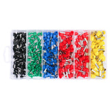 Baomain 450pcs Wire Copper Crimp Connector Kit AWG 16/14/12/10/8 Assorted Insulated Ferrule Pin Cord End Terminal Set Black Red Green Blue Yellow