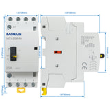 Baomain Manual Household AC Contactor HC1-25M 24V/110V/220VAC 25A 4 Pole 50/60Hz Modular Contactor Circuit Control 35mm DIN Rail