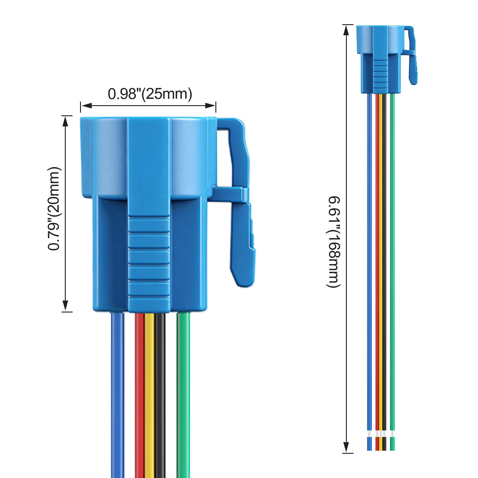 Baomain Wiring Plug with Harness for 5/8" 16mm Push Button Switch ON Off 1 NO 1 NC Wire Connectors