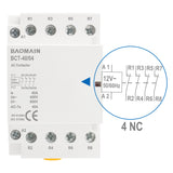 Baomain Household Contactor 4 Pole 12V/24V/110V/220V Universal Circuit Control 35mm DIN Rail Mount HC1-40(BCT-40)