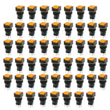 Baomain 16mm Push Button Switch Square Cap Orange LED Lamp 12V/24V/110V/220V SPDT 5 Pins