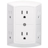 BAOMAIN Multi Plug Outlet Socket Extender, AC125V 15Amp 6 Outlet Extender Wall Plug Outlet, Splitter Power With ETL Listed Strip For School Home Office Hotel, BCC-004 White