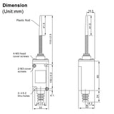 Baomain HL-5300(TZ-1166) Flexible Coil Spring Plunger Momentary Limit Switch 1NC+1NO 380V 10A IP65