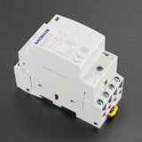 Baomain Hum-free DC/AC Modular Contactor 20A 2 Pole 12V/24V/110V/220V Circuit Control 35mm DIN Rail BMHC7-20