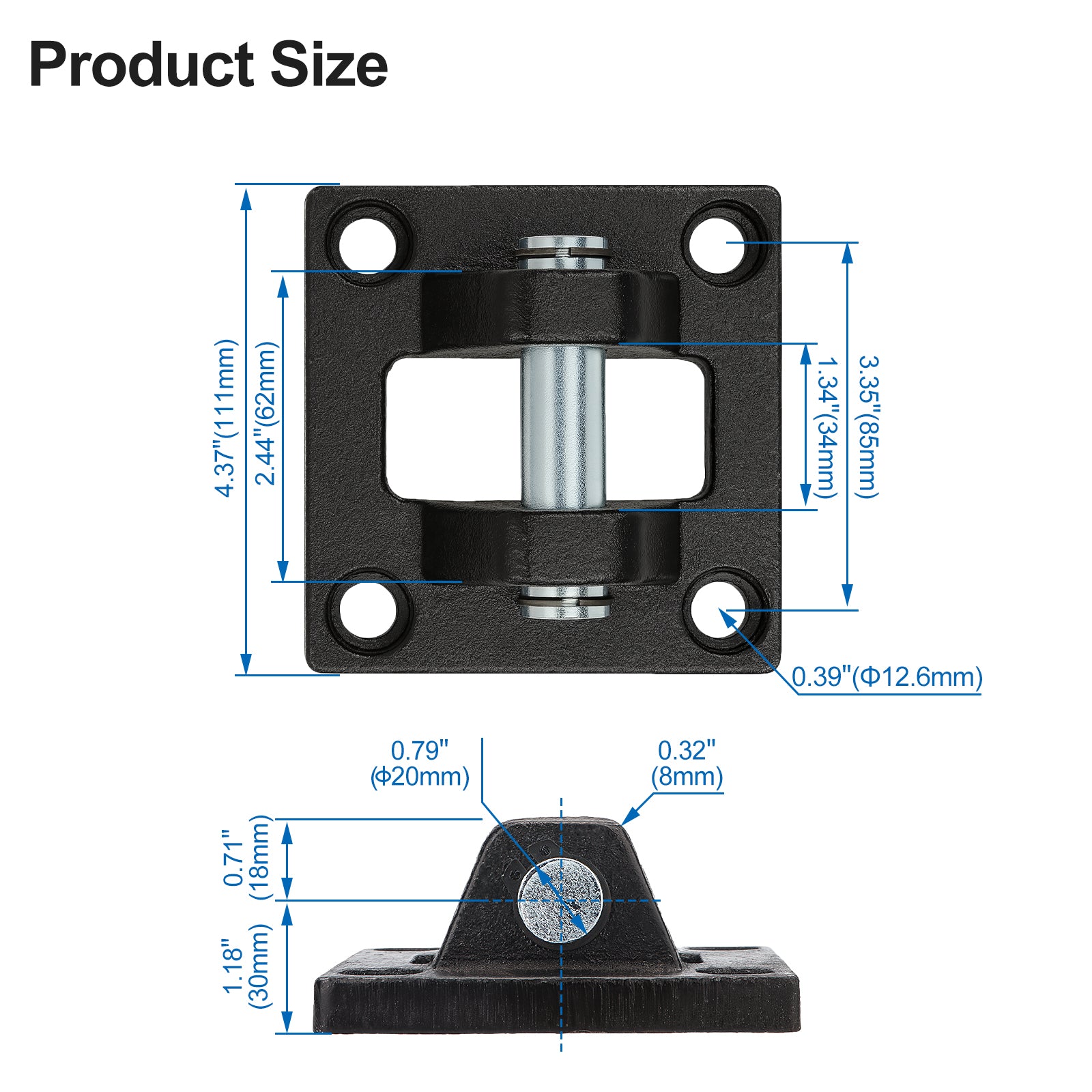 Baomain Foot Flange CB-100 for Foot mounting Work with Pneumatic Standard Cylinder SC 100