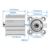 Baomain Compact Thin Pneumatic Air Cylinder SDA-25 Series 25mm Bore Double Action M5 Port
