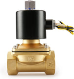 Baomain Pneumatic 1-1/2 Inch NPT 12V/24V/110V/220V 2 Way Brass Electric Normally Open Solenoid Valve For Water, Air 2W-400-40K