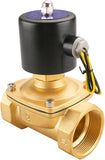 Baomain Pneumatic Electric Solenoid Valve 2 Inch 12V/24V/110V/220V Normally Open 2 Way Brass For Water,Air 2W-500-50K