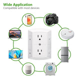 BAOMAIN Multi Plug Outlet Socket Extender, AC125V 15Amp 6 Outlet Extender Wall Plug Outlet, Splitter Power With ETL Listed Strip For School Home Office Hotel, BCC-004 White