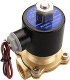 Baomain Pneumatic Electric Solenoid Valve Brass 3/4 Inch 12V/24V/110V/220V Normally Open 2 Way For Water,Air 2W-200-20K