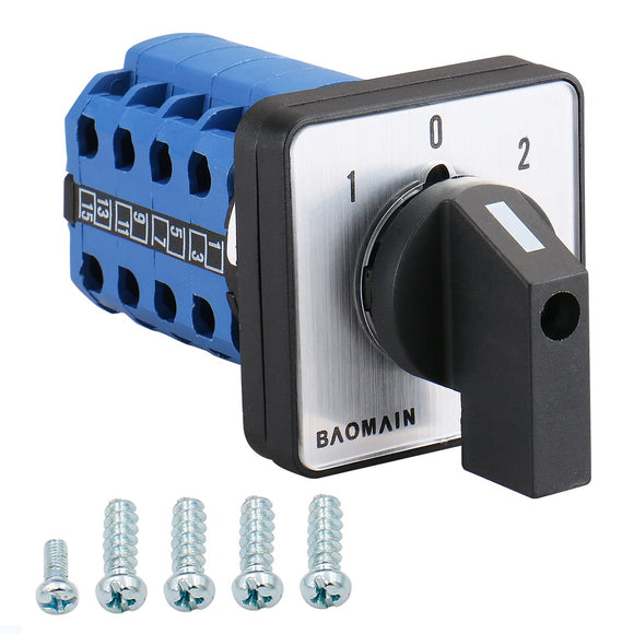 Baomain 660V 20A On-Off-On 3 Positions 16 Terminals Changeover Control Rotary Cam Switch LW28-20/D404.4