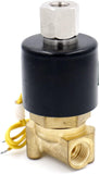 Baomain Pneumatic Electric Solenoid Valve 1/4 Inch 12V/24V/110V/220V Normally Open 2 Way Brass for Water,Air 2W-025-08K