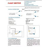 Baomain 8M Cable Float Switch Water Level Controller For Tank Pump