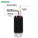 BAOMAIN Wall Touch Light Switch, Capacitive Touch Switch With Led Indicator, 480W Tungsten Lamp/Incandescent Lamp 150W LED, ETL Listed