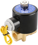 Baomain Pneumatic 3/8 Inch 12V/24V/110V/220V Normally Open 2-Way Brass Electric Solenoid Valve for Water,Air 2W-040-10K