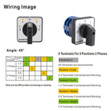 Baomain 660V 40A 5 Positions 8 Terminals Changeover Control Rotary Cam Switch SZW26-40/COA.2