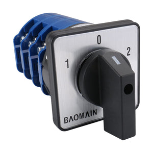 Baomain Rotary Cam Changeover Switch SZW26-125/D303.3 (LW28-125/3) 660V 125A ON/OFF/ON 3 Position