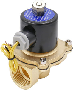 Baomain Pneumatic 1 Inch 12V/24V/110V/220V Normally Open 2 Way Brass Electric Solenoid Valve for Water,Air 2W-250-25K