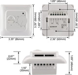 Baomain Home Nonprogrammable Thermostats, Radiant Floor Heating Temperature Manual Controller 110-120V AC 16A 4 Wire (Degrees Celsius °C)