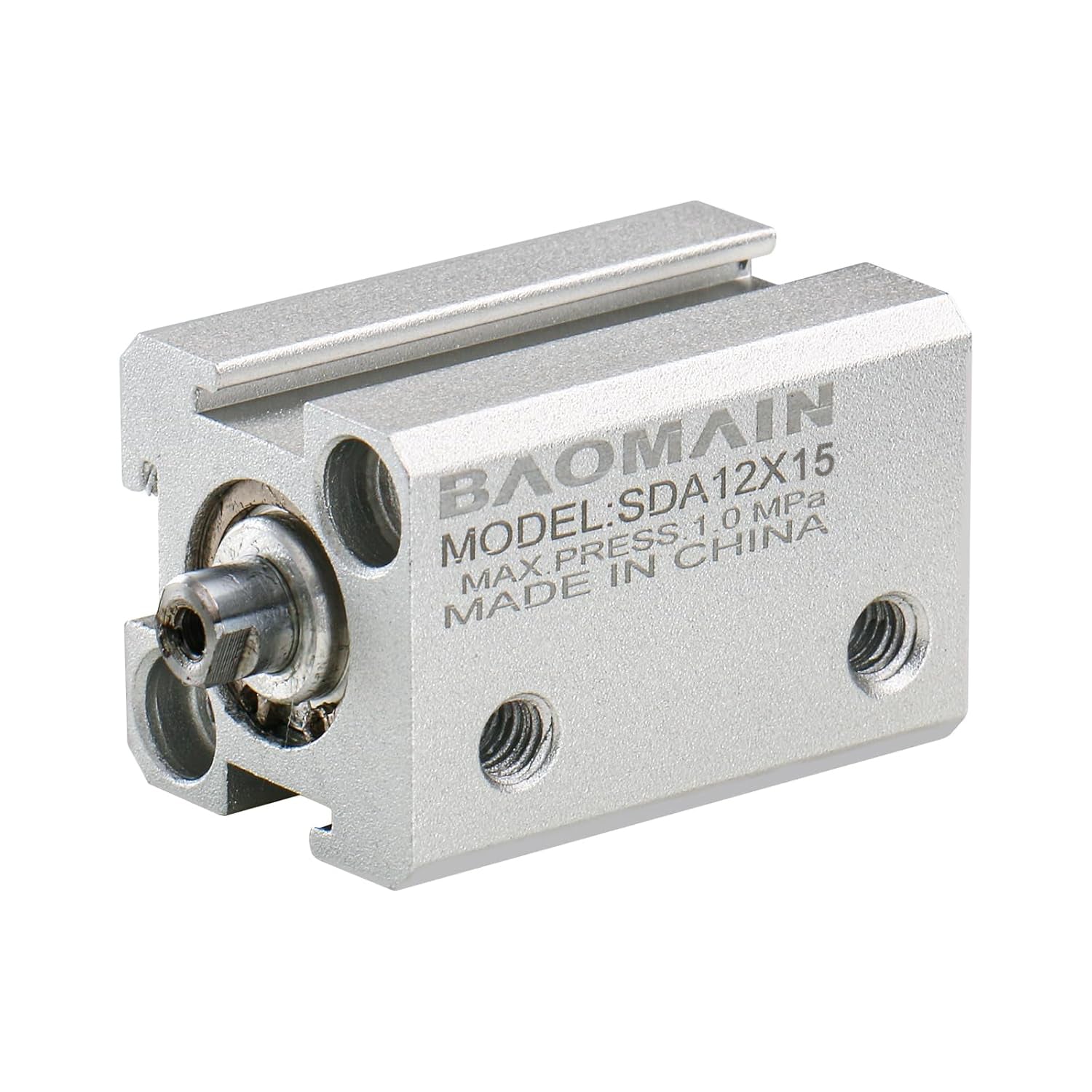 Baomain Kompakter, dünner pneumatischer Luftzylinder der SDA 12-Serie, Bohrung 12 mm, Anschluss M5