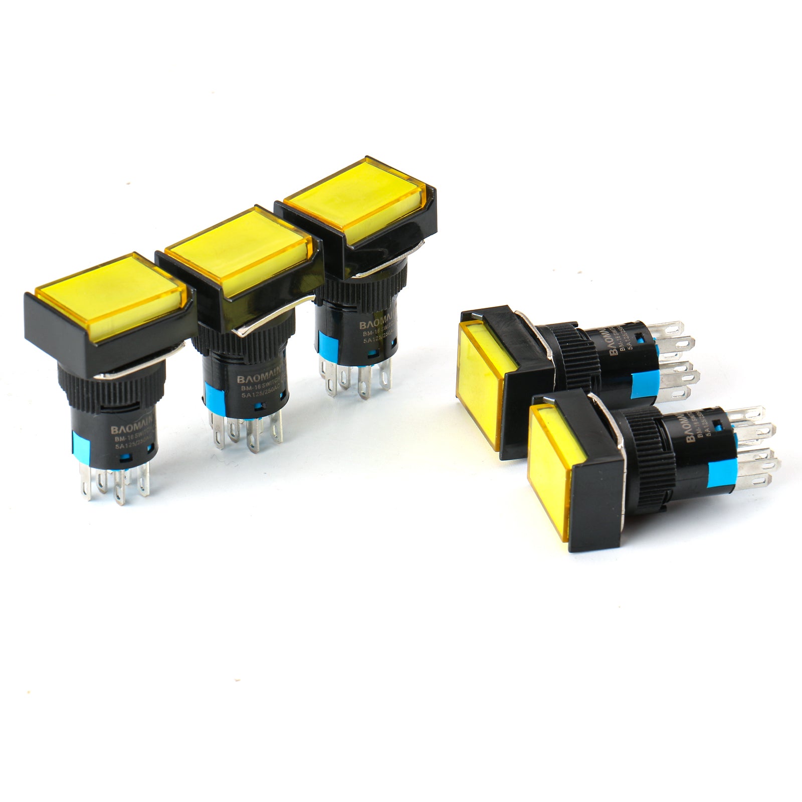 Baomain 16mm round Latching Push Button Switch 2no2nc dpdt – BAOMAIN